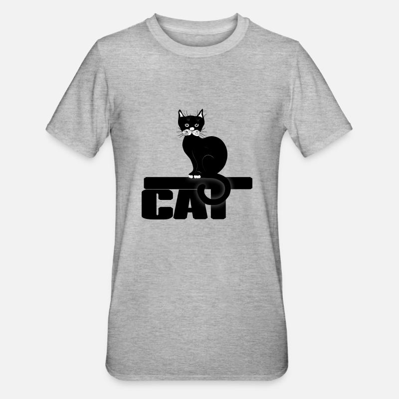 Chat - T-shirt polycoton Unisexe - gris chiné