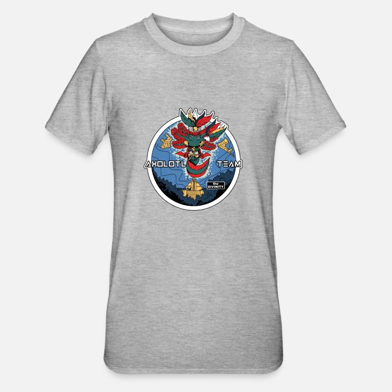 Das antike Axolotl - Unisex Polycotton T-Shirt - Grau meliert
