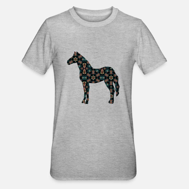 Cheval - T-shirt polycoton Unisexe - gris chiné