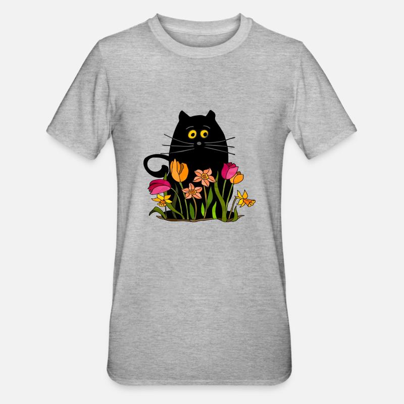 Chat - T-shirt polycoton Unisexe - gris chiné
