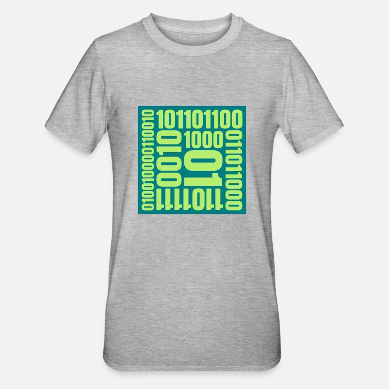 Binär Code Programm Sprache - Unisex Polycotton T-Shirt - Grau meliert