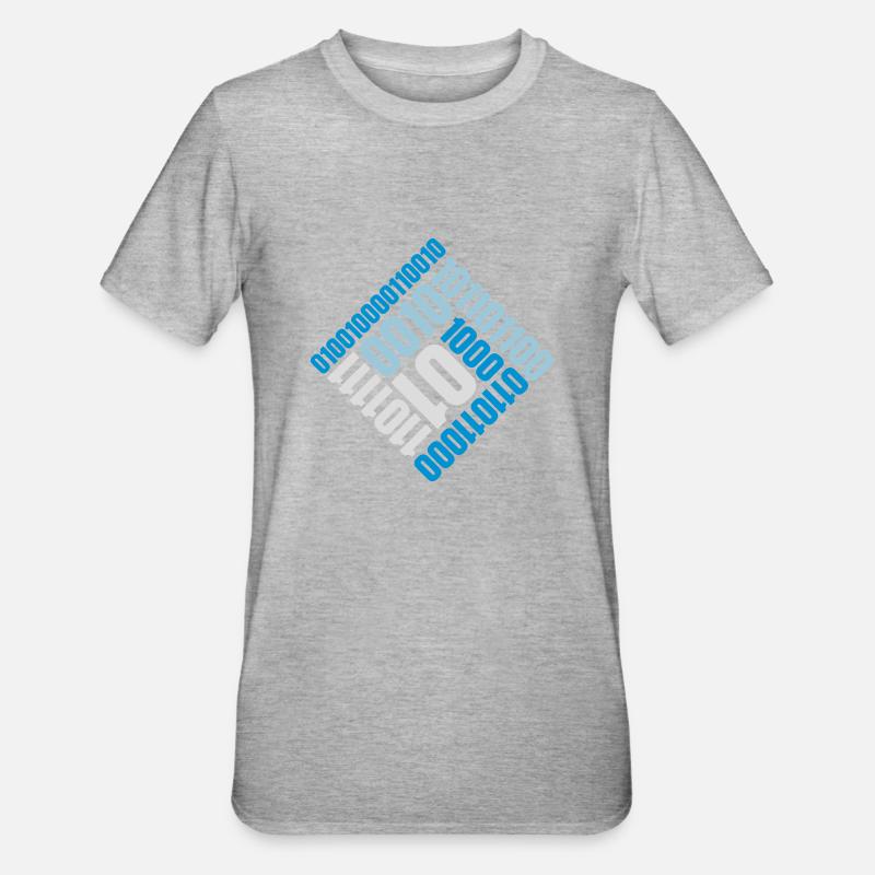 Binär Code Programm Sprache - Unisex Polycotton T-Shirt - Grau meliert