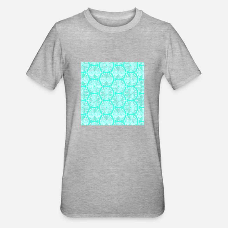 Chinese pattern - Unisex Polycotton T-Shirt - heather grey