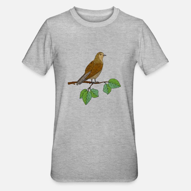Vogel - Unisex Polycotton T-Shirt - Grau meliert