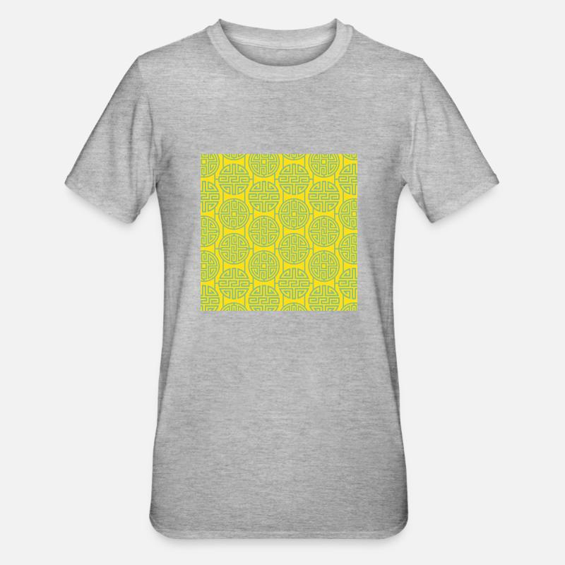 Chinese pattern - Unisex Polycotton T-Shirt - heather grey