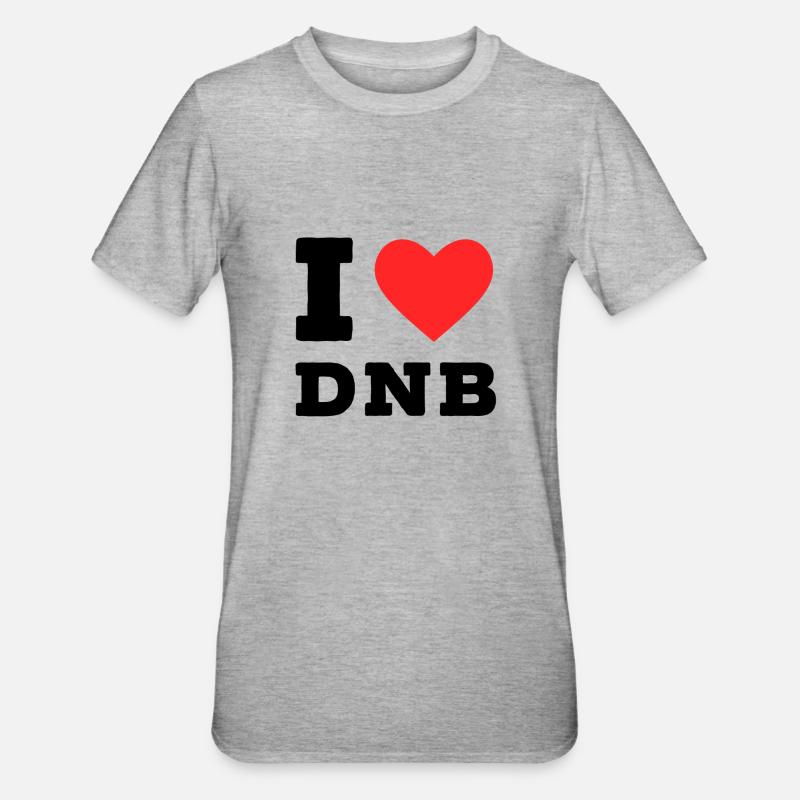 Ich liebe dnb - Unisex Polycotton T-Shirt - Grau meliert