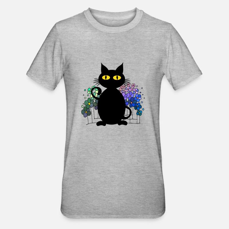 Chat - T-shirt polycoton Unisexe - gris chiné