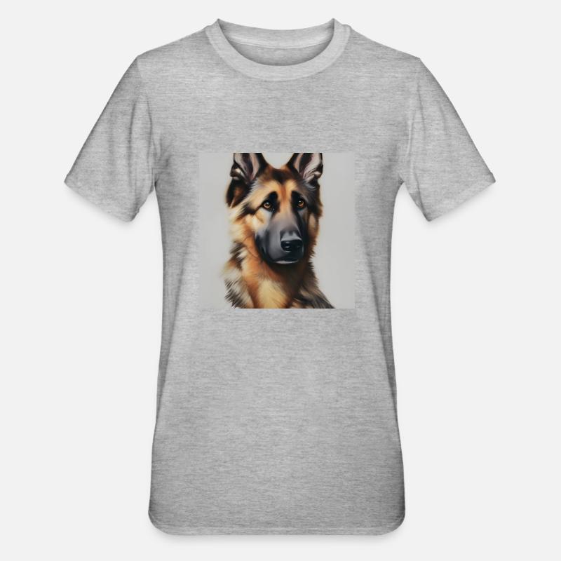 Entzückender Deutscher Schäferhund - Unisex Polycotton T-Shirt - Grau meliert