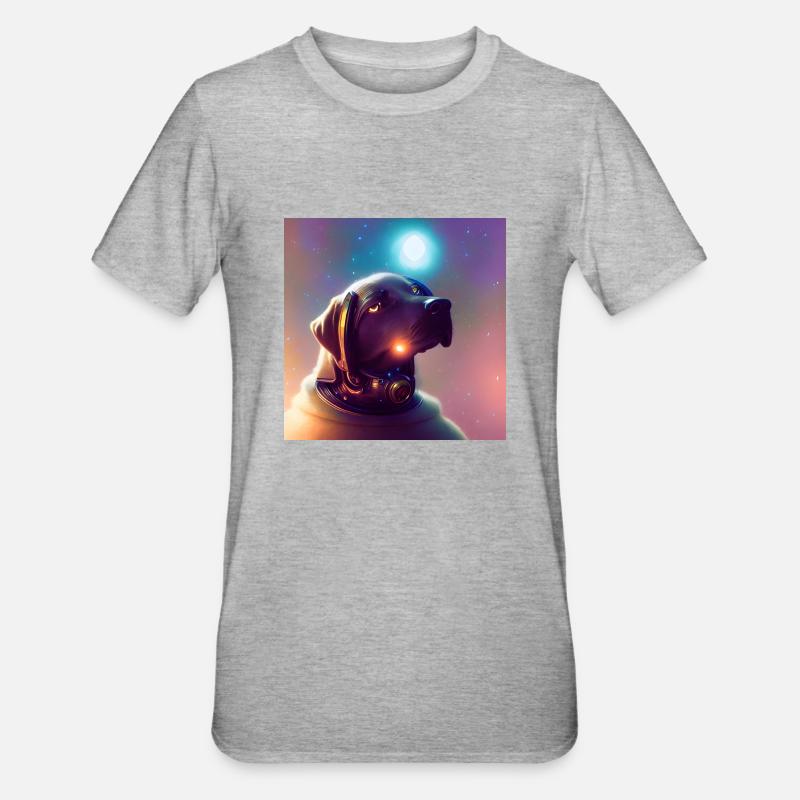 Le chien de l’univers - T-shirt polycoton Unisexe - gris chiné