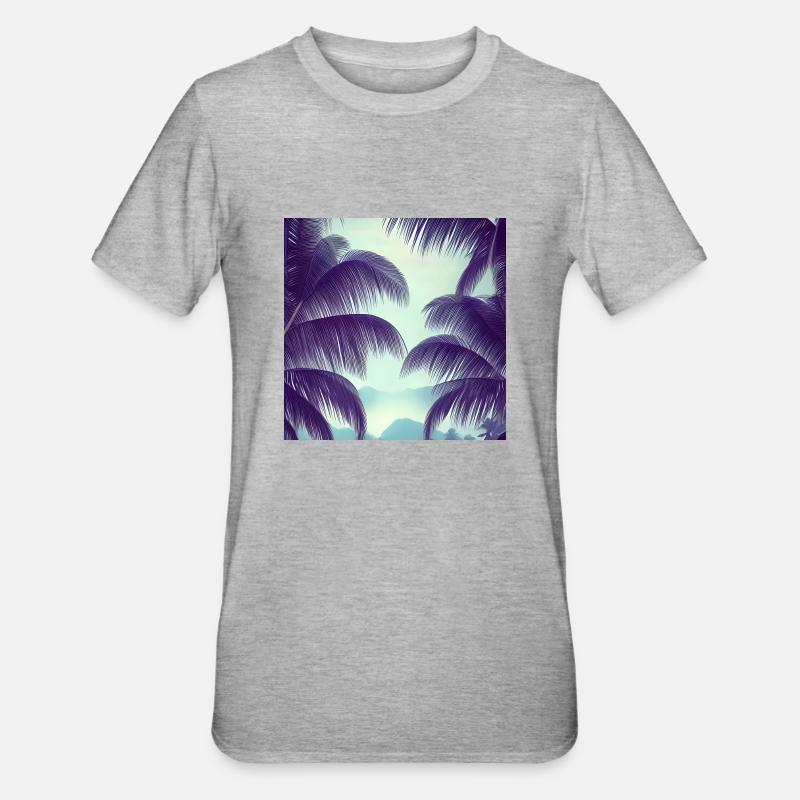 Art des feuilles de palmier - T-shirt polycoton Unisexe - gris chiné