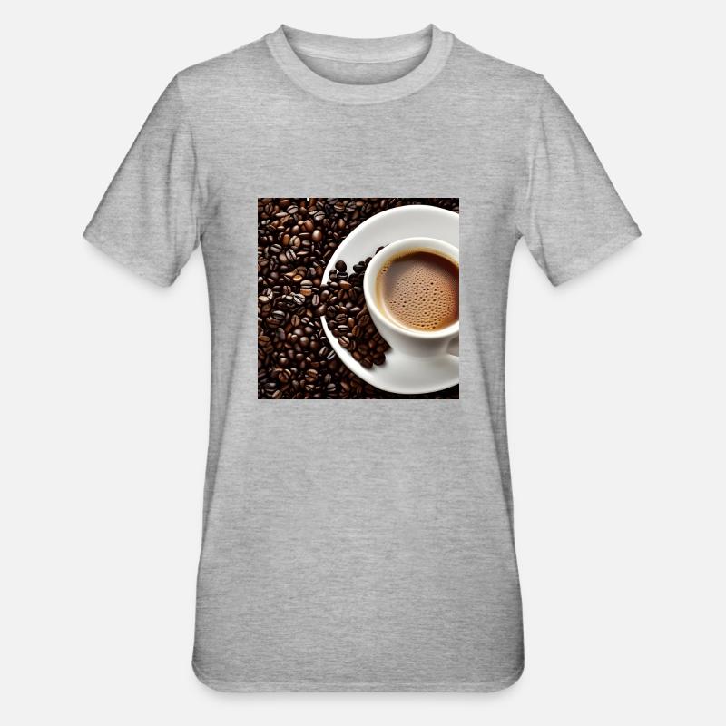 Morgenkaffee - Unisex Polycotton T-Shirt - Grau meliert