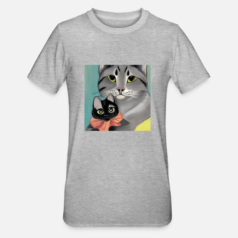 Mère de chats - T-shirt polycoton Unisexe - gris chiné
