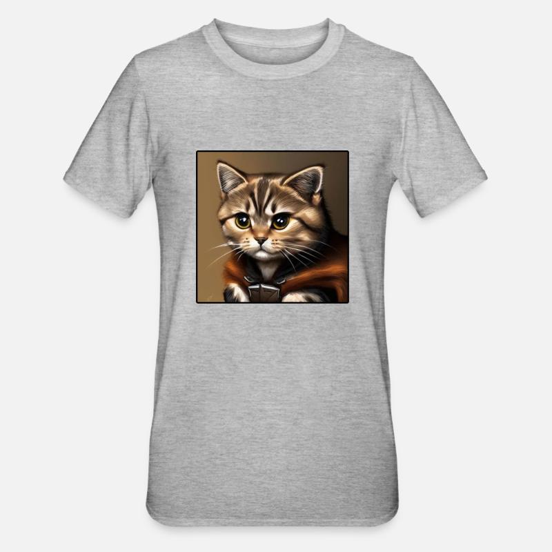 Coole Katze 2 - Unisex Polycotton T-Shirt - Grau meliert