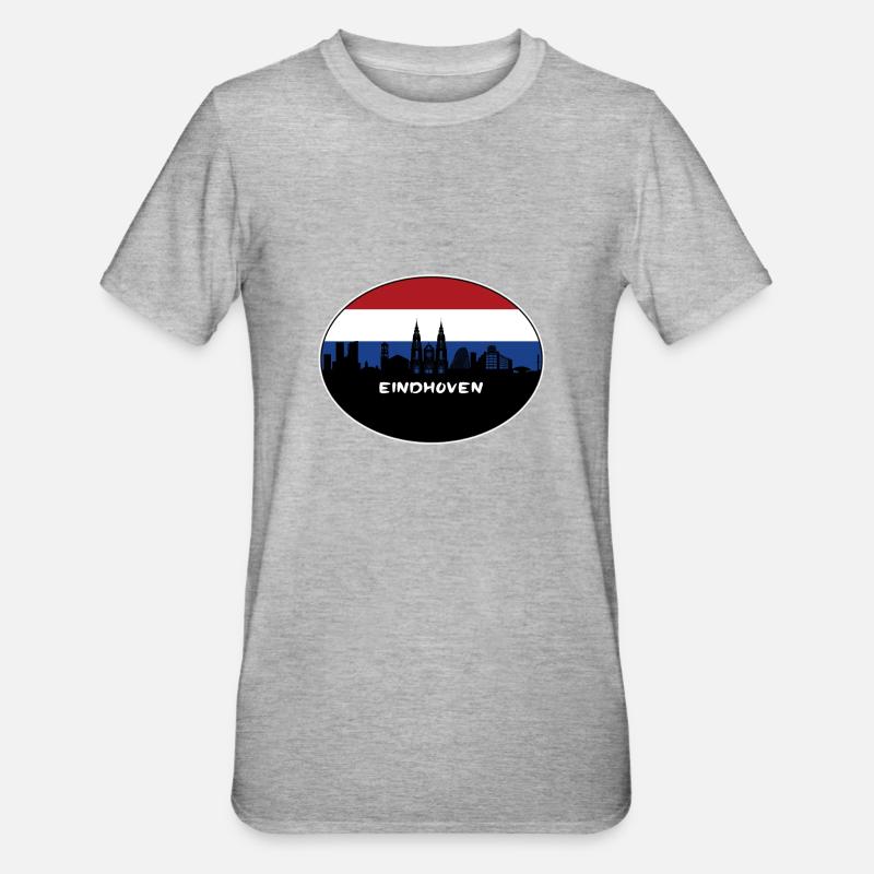 Eindhoven Pays-Bas Flag Skyline Silhouette - T-shirt polycoton Unisexe - gris chiné