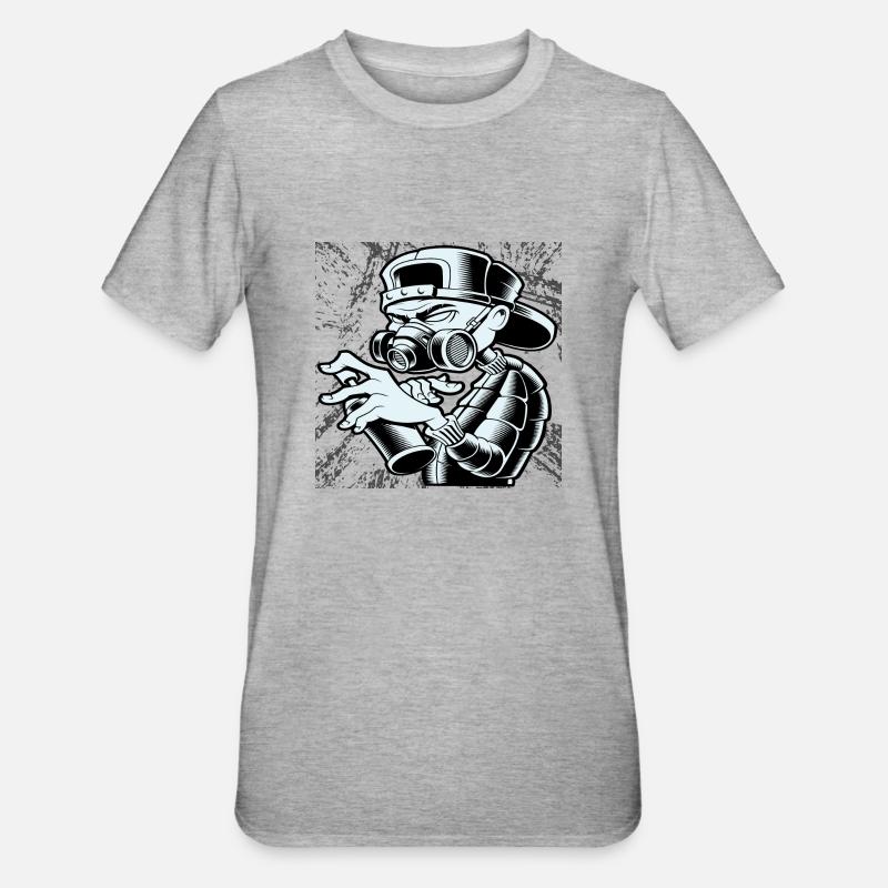 Abstract Graffiti Mann - Unisex Polycotton T-Shirt - Grau meliert