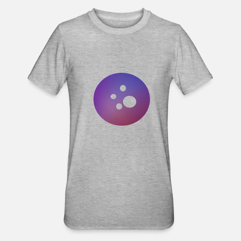 Galaxy button - Unisex Polycotton T-Shirt - Grau meliert