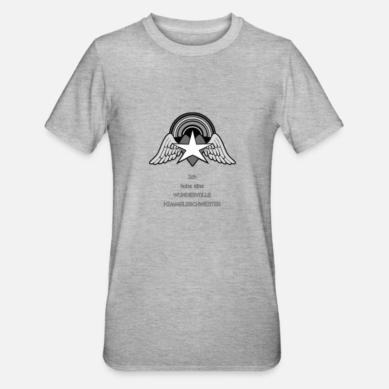 wundervolle Himmelsschwester - BlackNWhite - Unisex Polycotton T-Shirt - Grau meliert