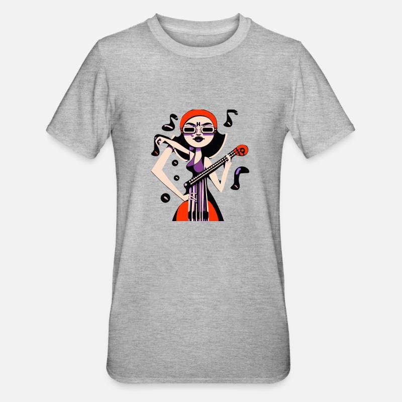 Musik Mädchen - Unisex Polycotton T-Shirt - Grau meliert