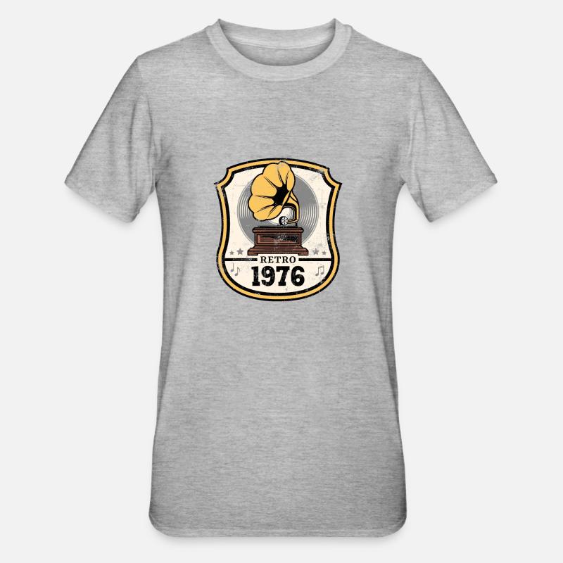 Rétro 1976 - T-shirt polycoton Unisexe - gris chiné