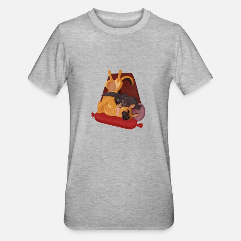 Dodo sur le dos - T-shirt polycoton Unisexe - gris chiné