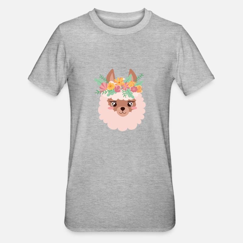 Lama Rosa - T-shirt polycoton Unisexe - gris chiné