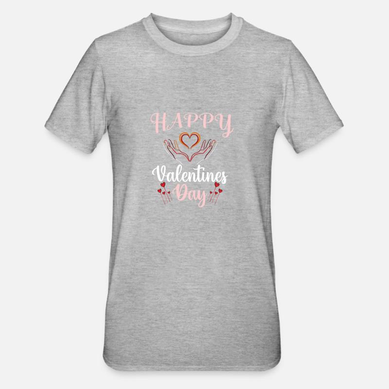 Joyeuse Saint-Valentin - T-shirt polycoton Unisexe - gris chiné