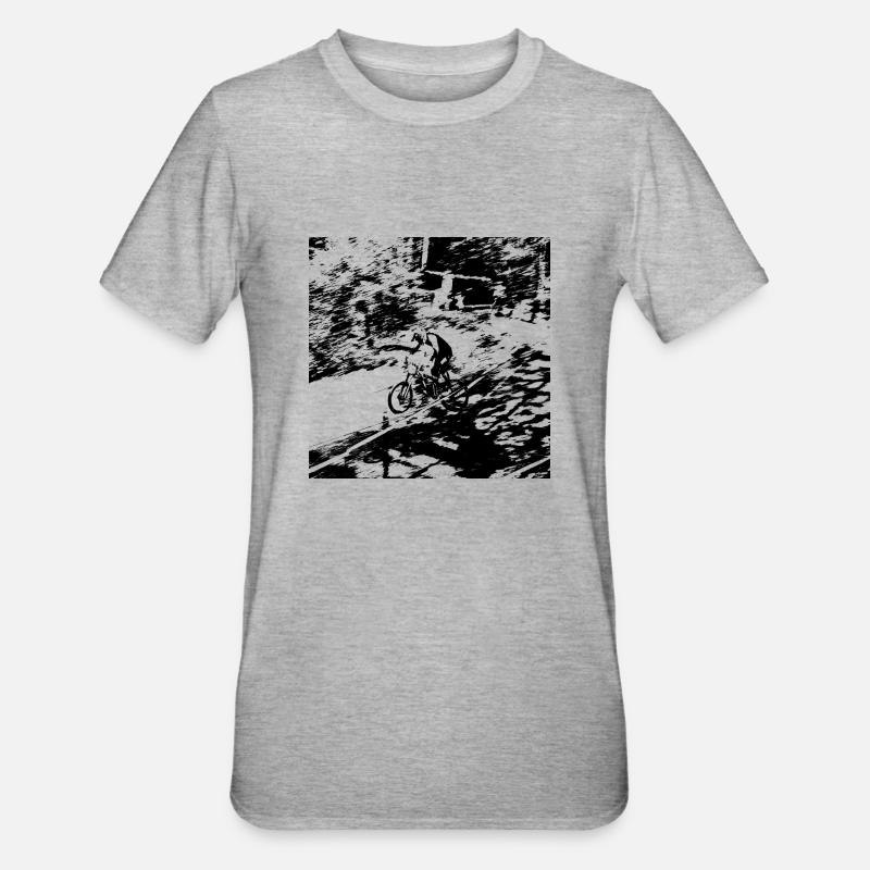 MTB MTB Abfahrt - Unisex Polycotton T-Shirt - Grau meliert