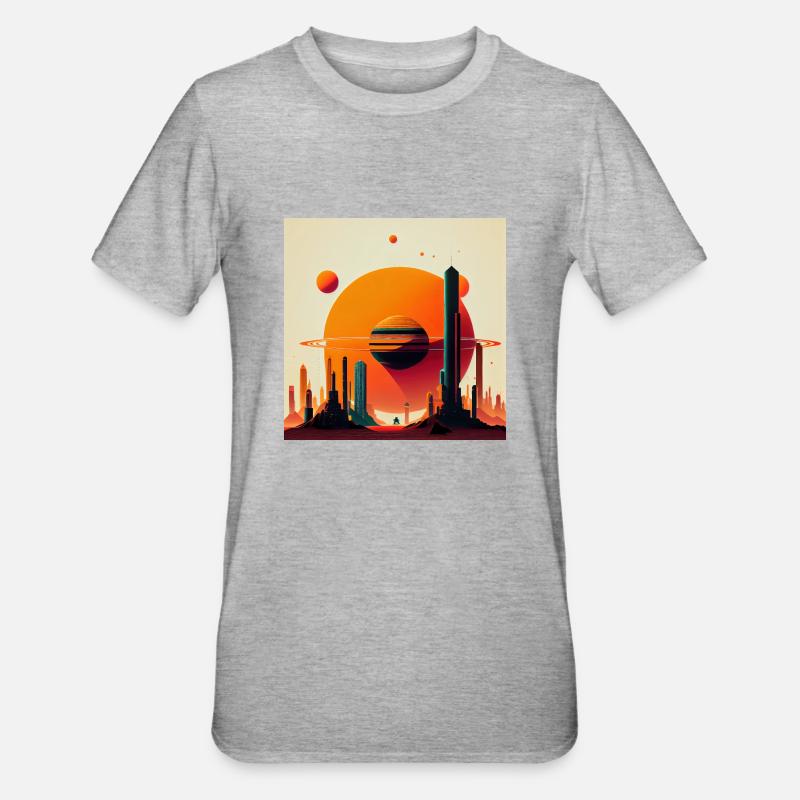 Colonisation de Saturne - T-shirt polycoton Unisexe - gris chiné