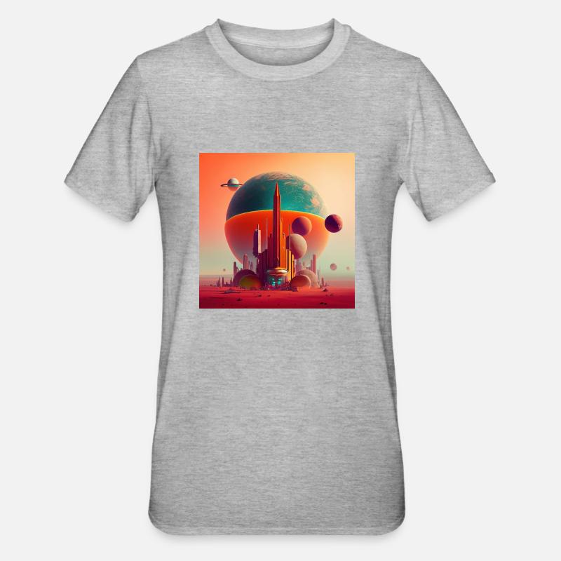 Kolonisation des Mars - Unisex Polycotton T-Shirt - Grau meliert