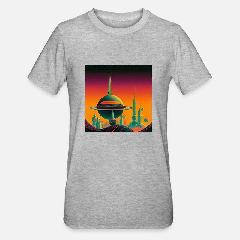 Colonisation de Saturne - T-shirt polycoton Unisexe - gris chiné