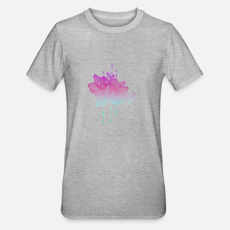 Fleur en couleur - T-shirt polycoton Unisexe - gris chiné