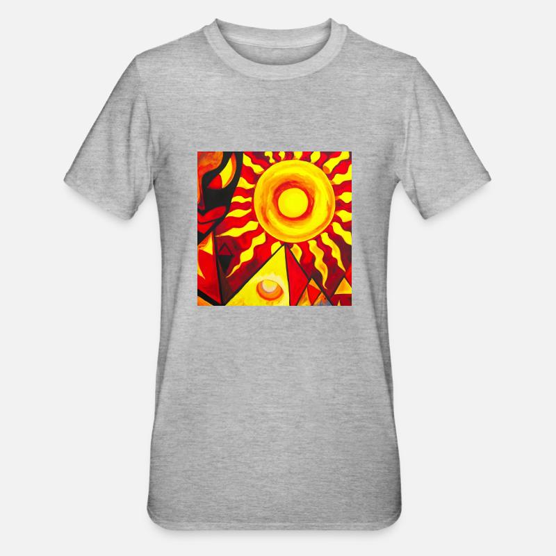 Alien visitant les pyramides - T-shirt polycoton Unisexe - gris chiné