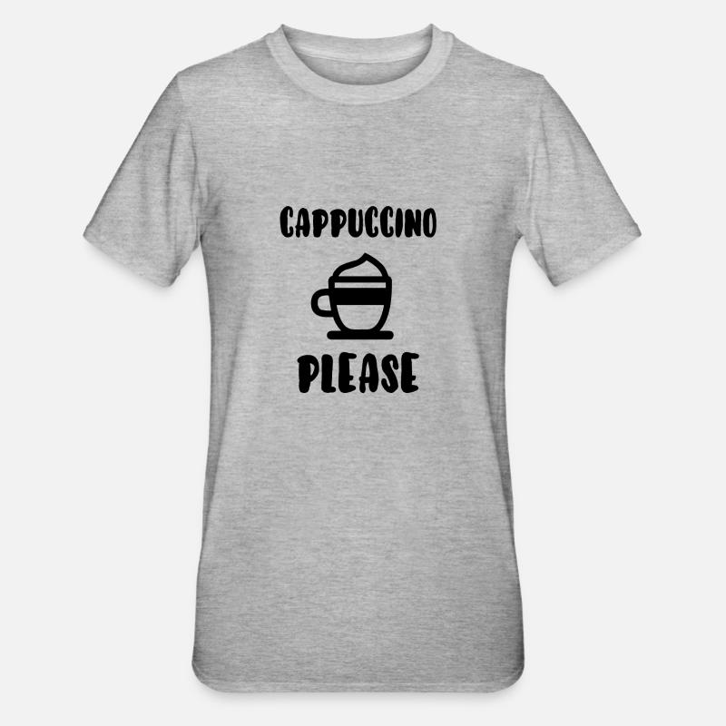Cappuccino bitte - Unisex Polycotton T-Shirt - Grau meliert