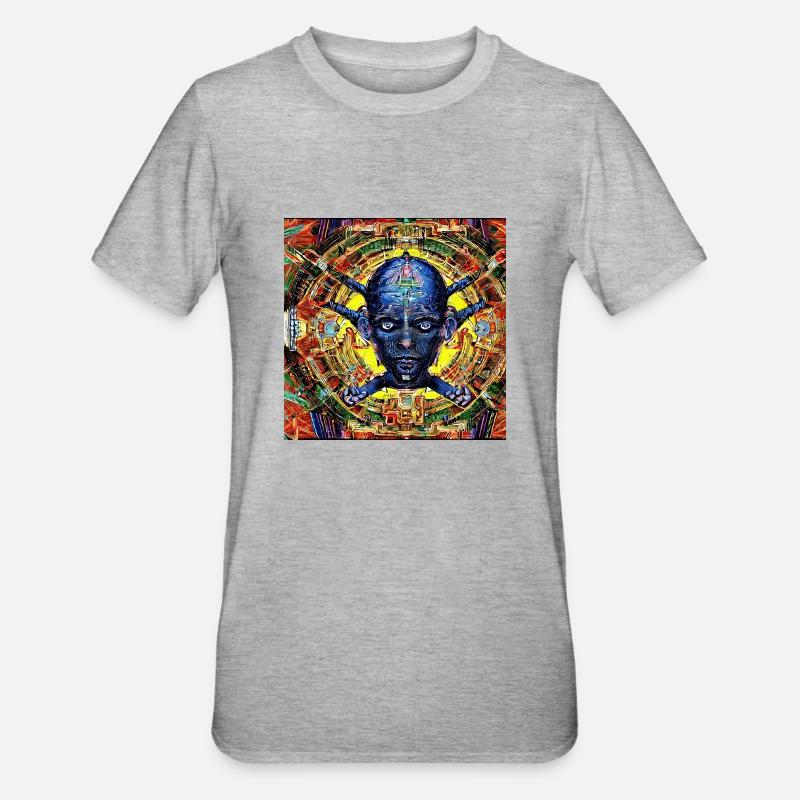 Kriegerhäuptling - Unisex Polycotton T-Shirt - Grau meliert