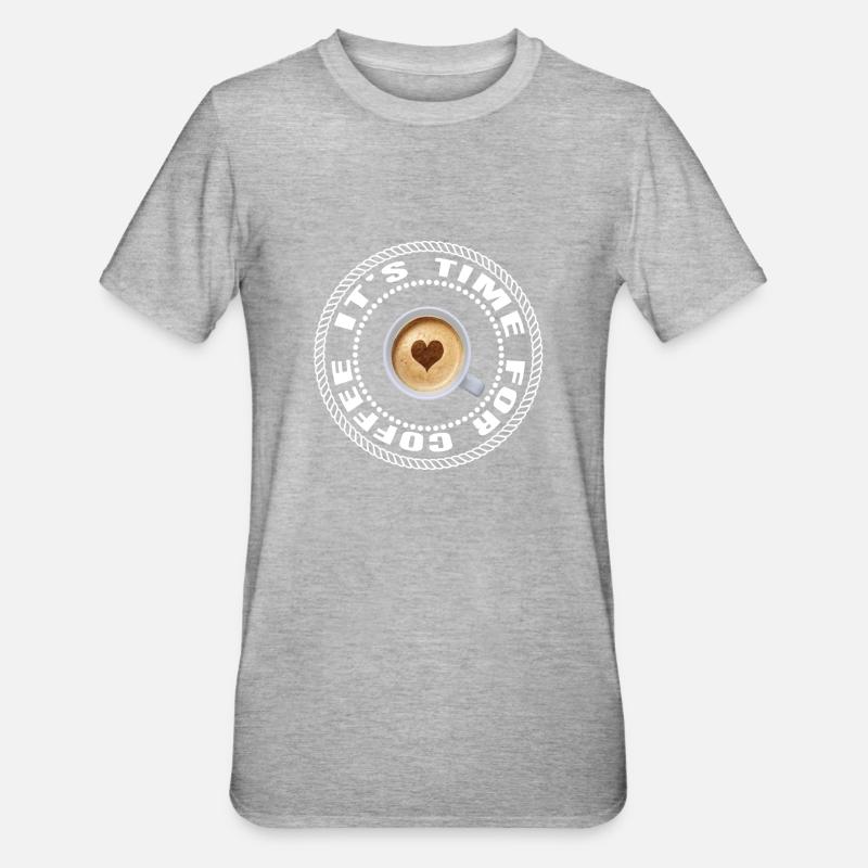 Kaffeezeit - Unisex Polycotton T-Shirt - Grau meliert