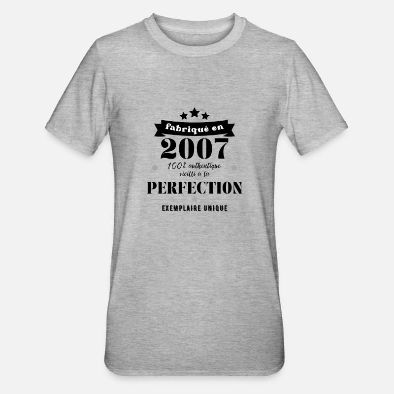 fabriqué en 2007 - T-shirt polycoton Unisexe - gris chiné
