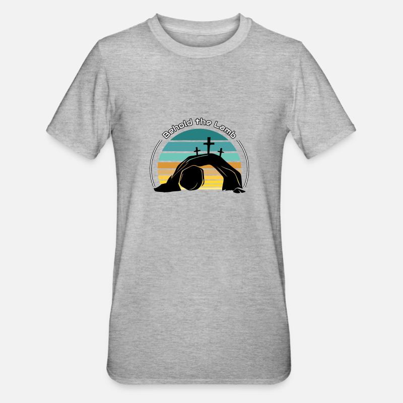 Seht das Lamm - Unisex Polycotton T-Shirt - Grau meliert