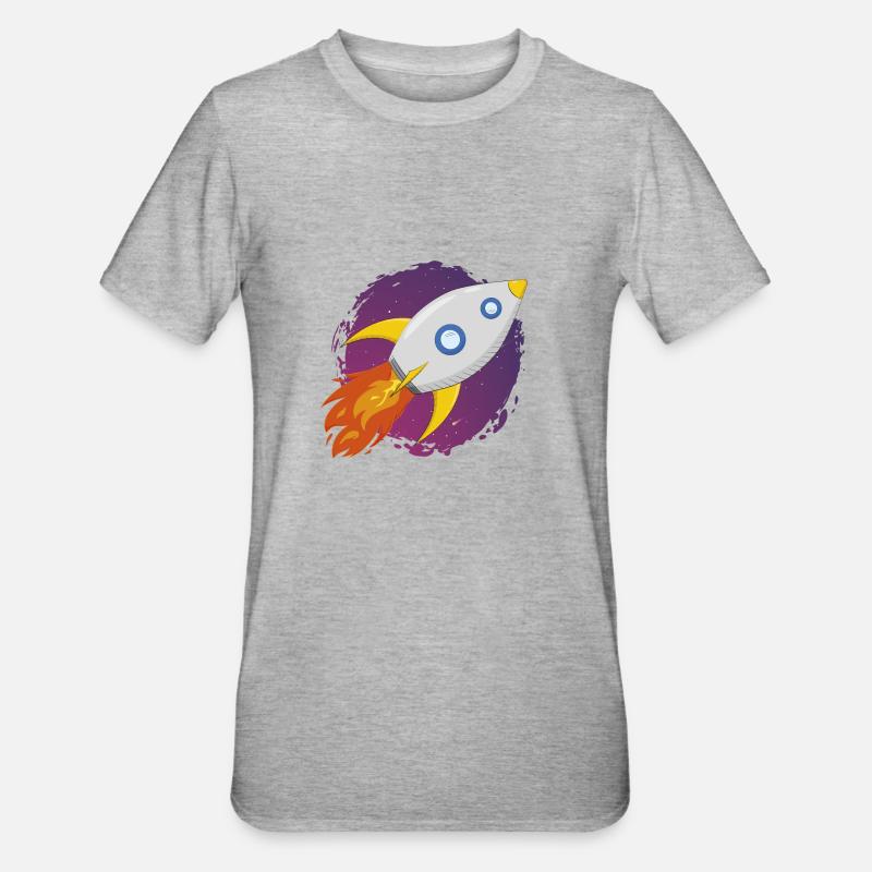Fusée spatiale - T-shirt polycoton Unisexe - gris chiné