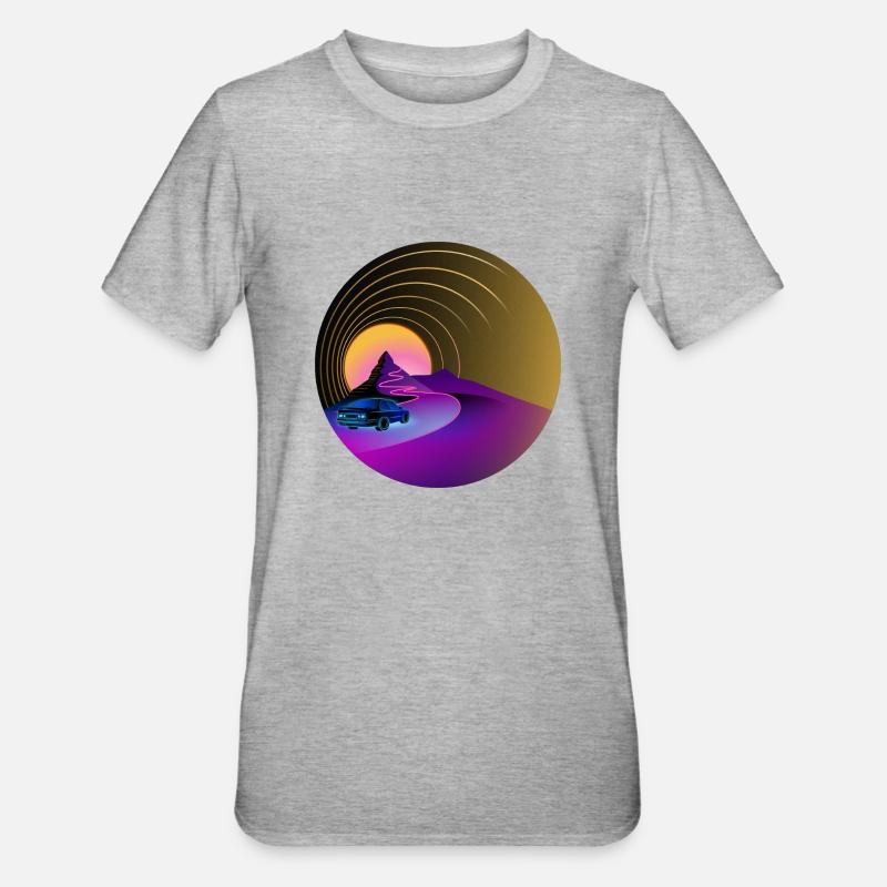 E30 - Rétro - Synthwave - Style - T-shirt polycoton Unisexe - gris chiné