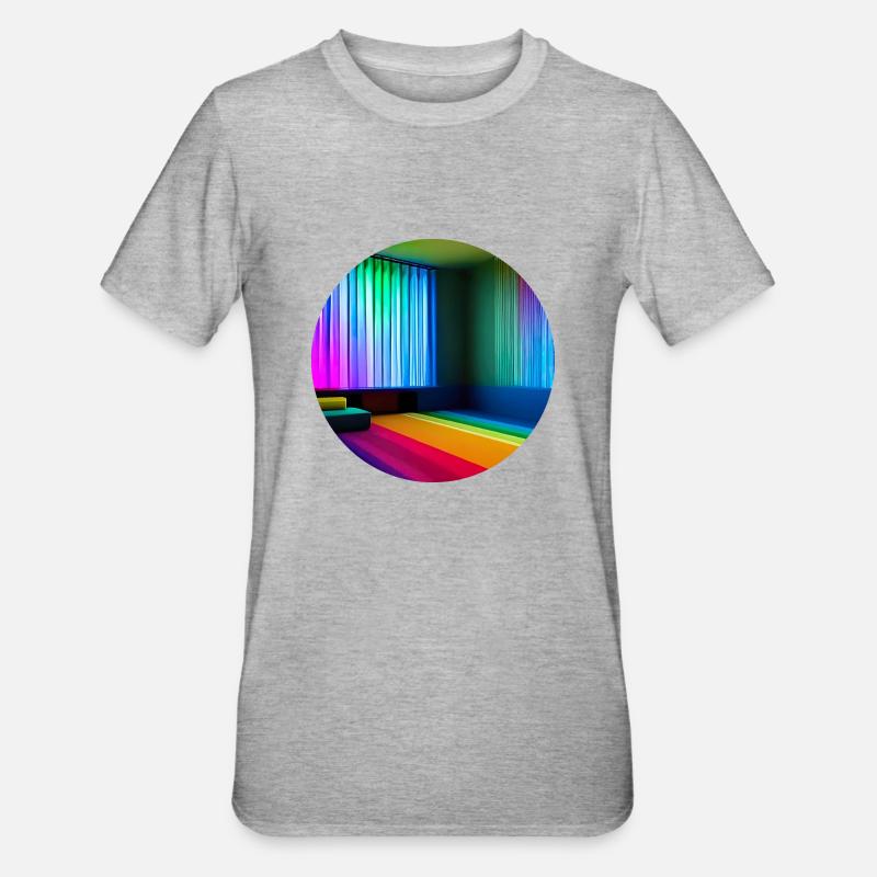 Art numérique de l’espace liminal - T-shirt polycoton Unisexe - gris chiné