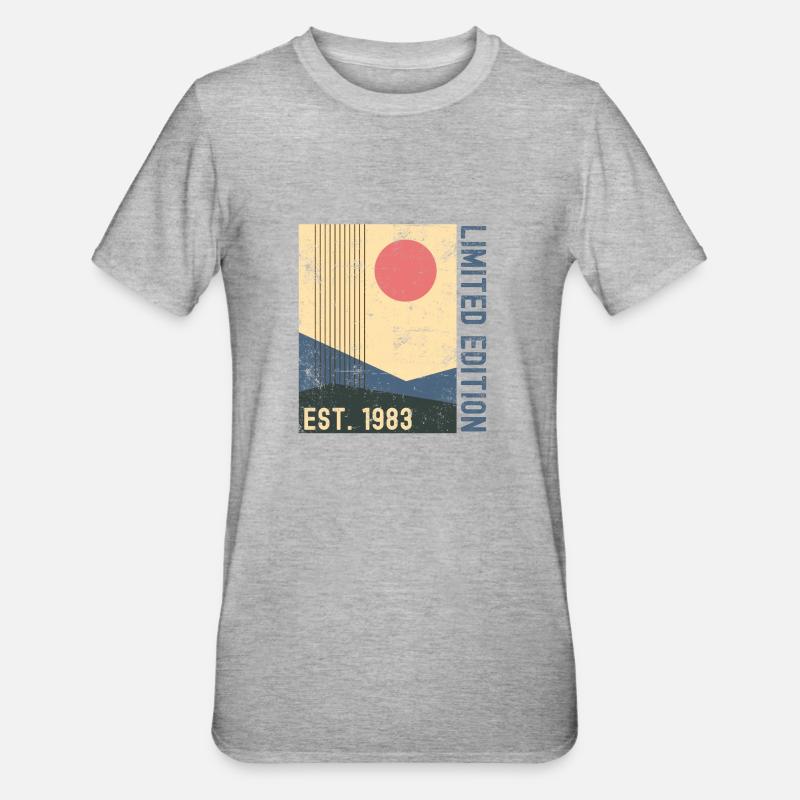 1983 40e anniversaire - T-shirt polycoton Unisexe - gris chiné