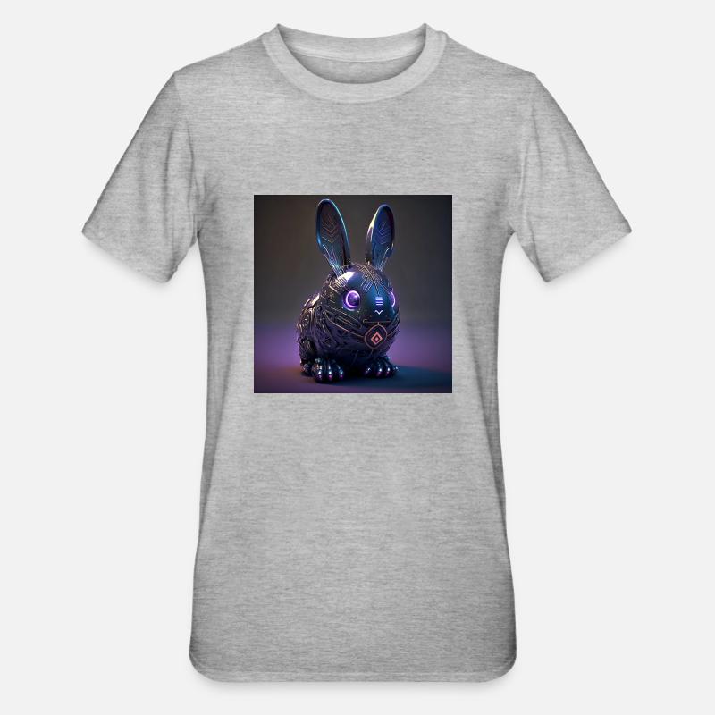 Cyber Punk Easter Bunny - « Easterpunk » - T-shirt polycoton Unisexe - gris chiné