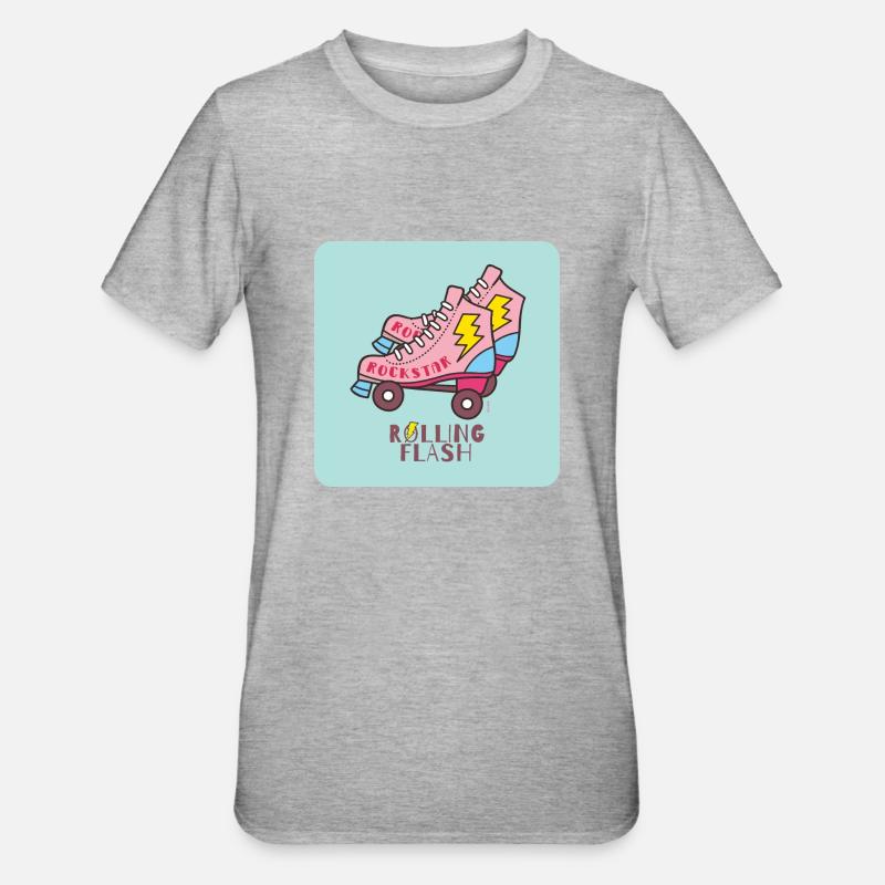 Rolling Flash - Unisex Polycotton T-Shirt - heather grey