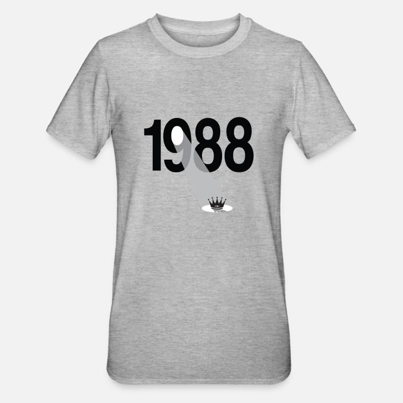 1988 Millésime de naissance - T-shirt polycoton Unisexe - gris chiné