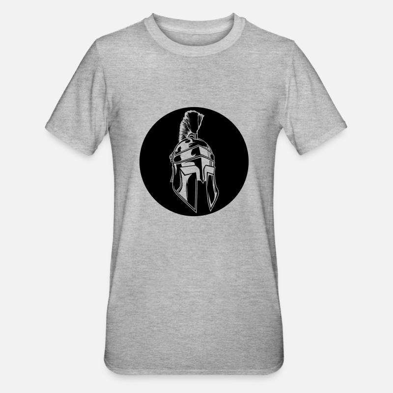 sparta helm - Unisex Polycotton T-Shirt - Grau meliert