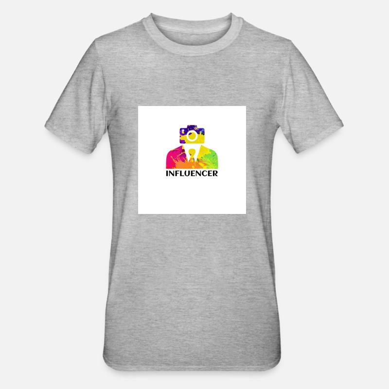Influenceur - T-shirt polycoton Unisexe - gris chiné