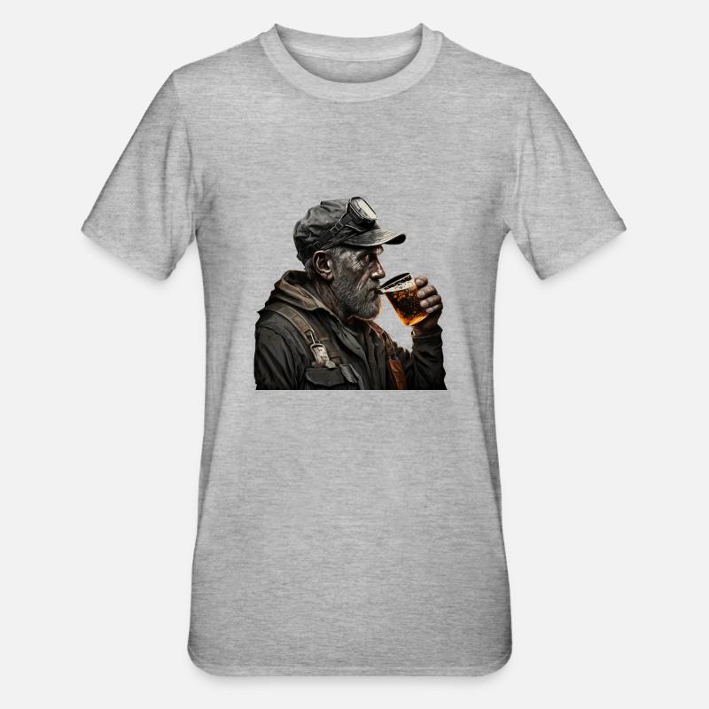 Mining beer. Cool miner - Unisex Polycotton T-Shirt - heather grey