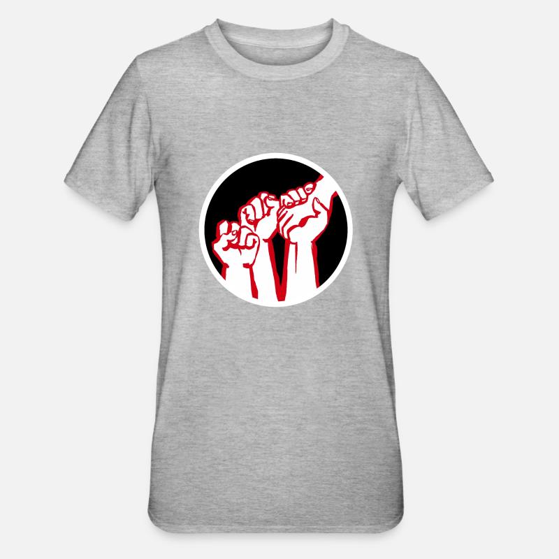 fäuste2b - Unisex Polycotton T-Shirt - Grau meliert