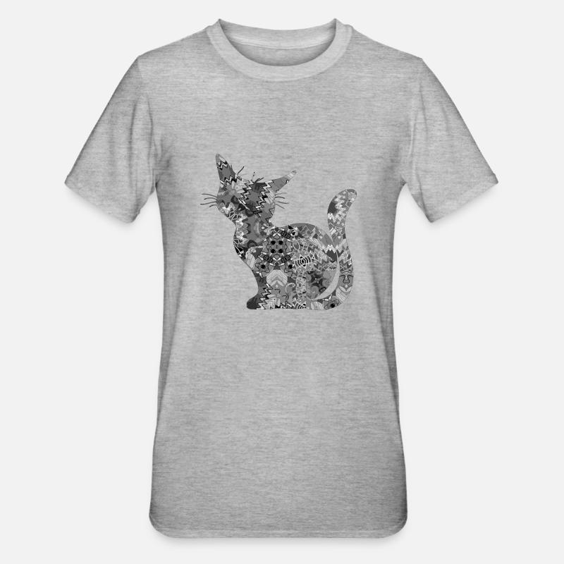Chat - T-shirt polycoton Unisexe - gris chiné