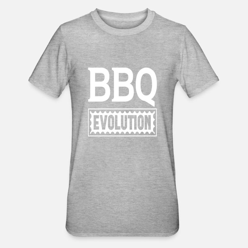 Évolution du BBQ - T-shirt polycoton Unisexe - gris chiné